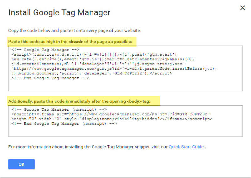 在您的网站上安装Google代码管理器代码